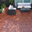 Carreaux de terrasse imbriqués à motif rayé en bois franc d'acacia