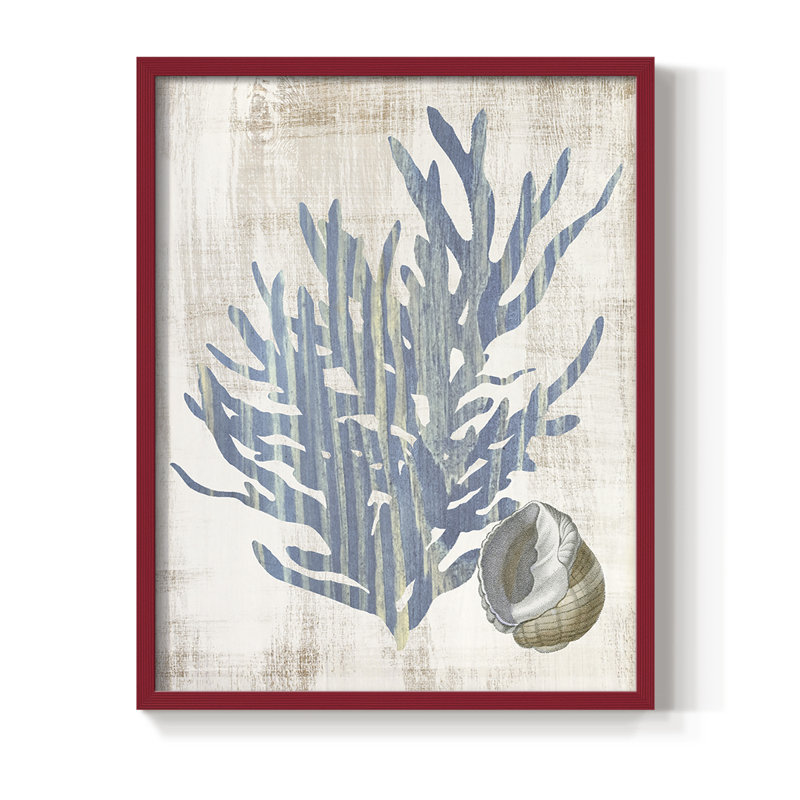Kelp II Framed Print - Solid Wood, 30" H x 24" W, Red