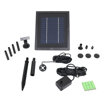 65 GPH Solar Pump for Outdoor Fountains with Battery Pack and 47" Lift