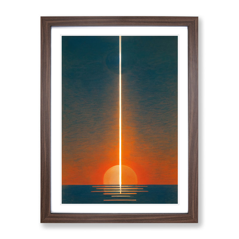 The Unreal Sunset Abstract - Single Picture Frame Print, Walnut, 34cm H x 25cm W x 2cm D