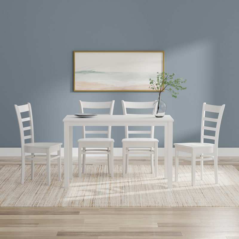 Ensemble repas pour 6 personnes Marjona, Blanc, Blanc, Ensemble repas 5 pièces