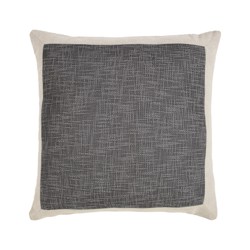 Housses de coussin décoratives en coton texturé et lin, ensemble de 2, Caviar Black