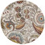 Tapis ivoire / moka / vin à motif floral Kasturi-735239435