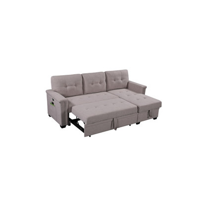 Nirvana Urban Upmarket Reversible Sleeper Sectional Sofa With Storage Chaise