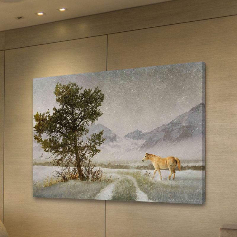 « orne cheval » par chris ", reproduction d’art sur toile tendue, H 12 po x l 18 po