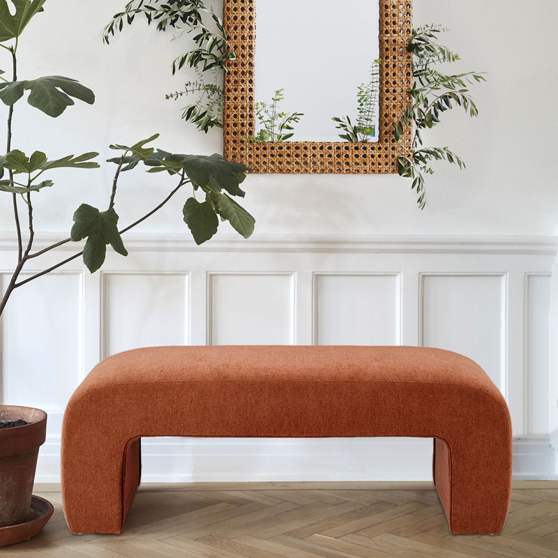 Ichika 47" W Upholstered Bench, Terra Chenille