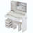 Large Size Left Drawer Desktop Vanity Table+Cushioned Stool Dresser Set, 2 AC+2 USB Power Station, Hair Dryer Stand, Extra Large Touch Control LED Mirror, 3-Color Switch, EPA, GCC, UL Certificate-271919628