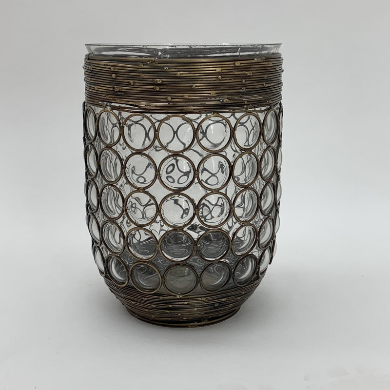 Glass Tabletop Votive Holder, 23cm H x 14cm W x 14cm D