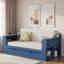 Lit de jour multifonctionnel avec tiroir de rangement, compartiments ouverts et table d'appoint hydraulique-339834891