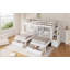 Lit superposé simple au-dessus de simple et simple avec tiroirs, escalier avec rangement, tablettes intégrées-1336839655