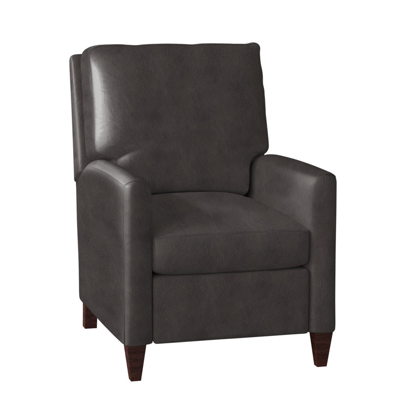 Charlotte Recliner, Power, Mahogany, Aline Light Gray Stonewash Genuine Leather