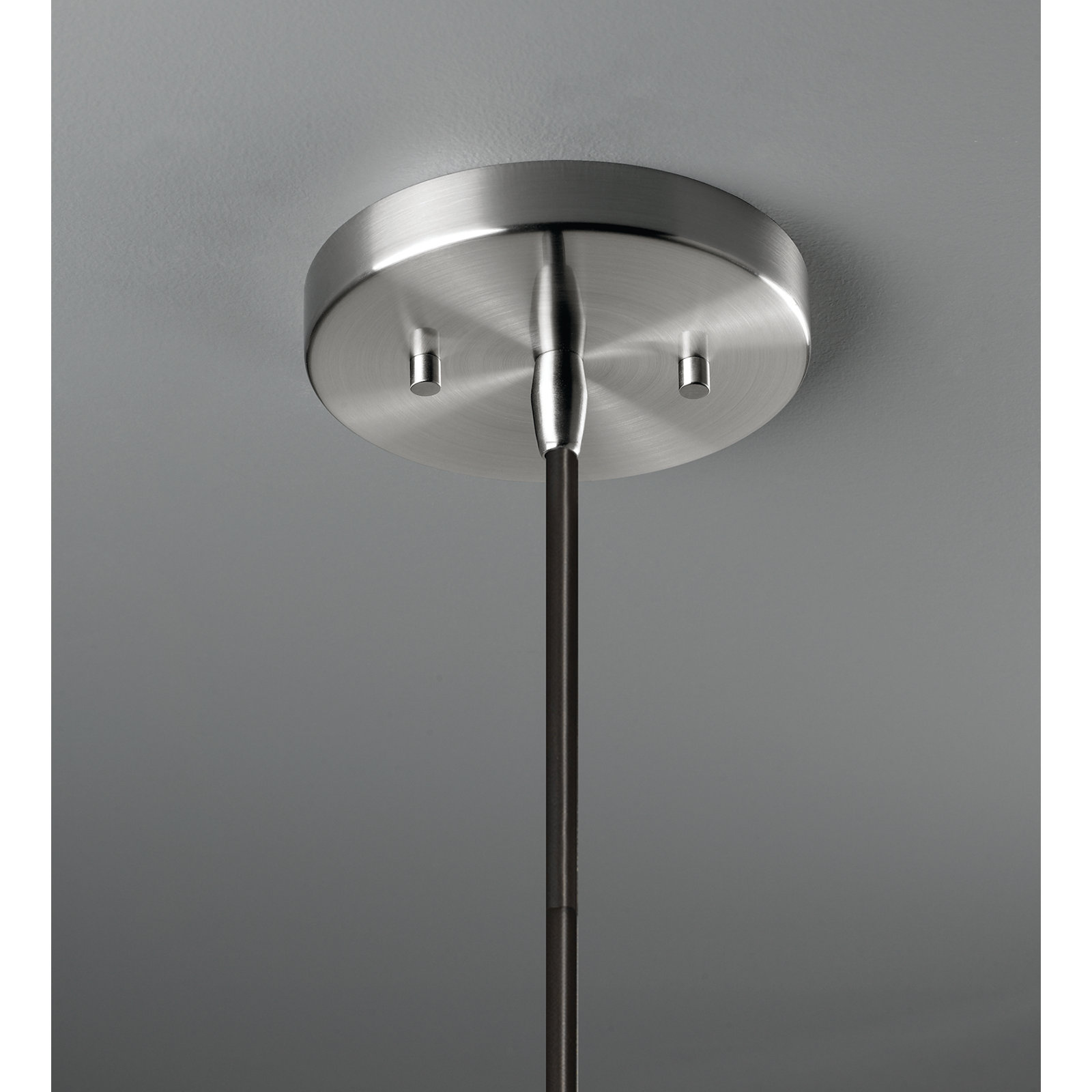 Colgate Single Light Ceramic Dimmable Pendant, Brushed Nickel, Gloss White