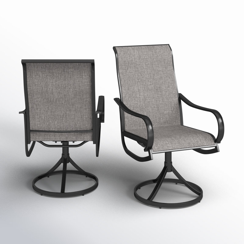 Fauteuil de salle à manger d'extérieur à dossier haut Leonard, Brun