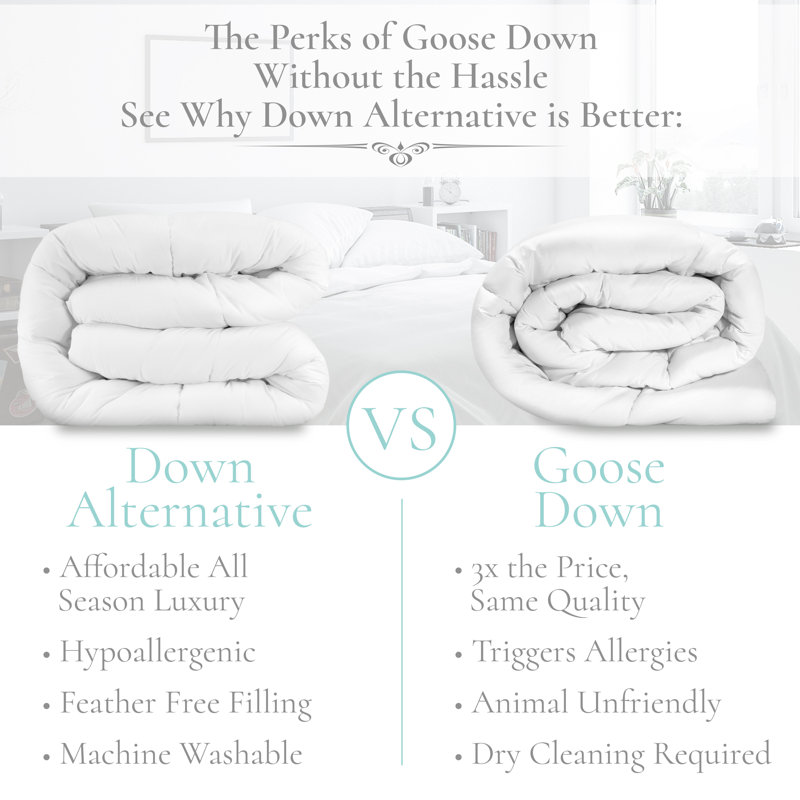 Queen White Microfiber All Season Down Alternative Comforter