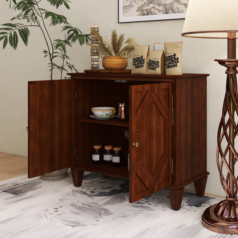 33.58 Inch Sideboard With Storage, Walnut