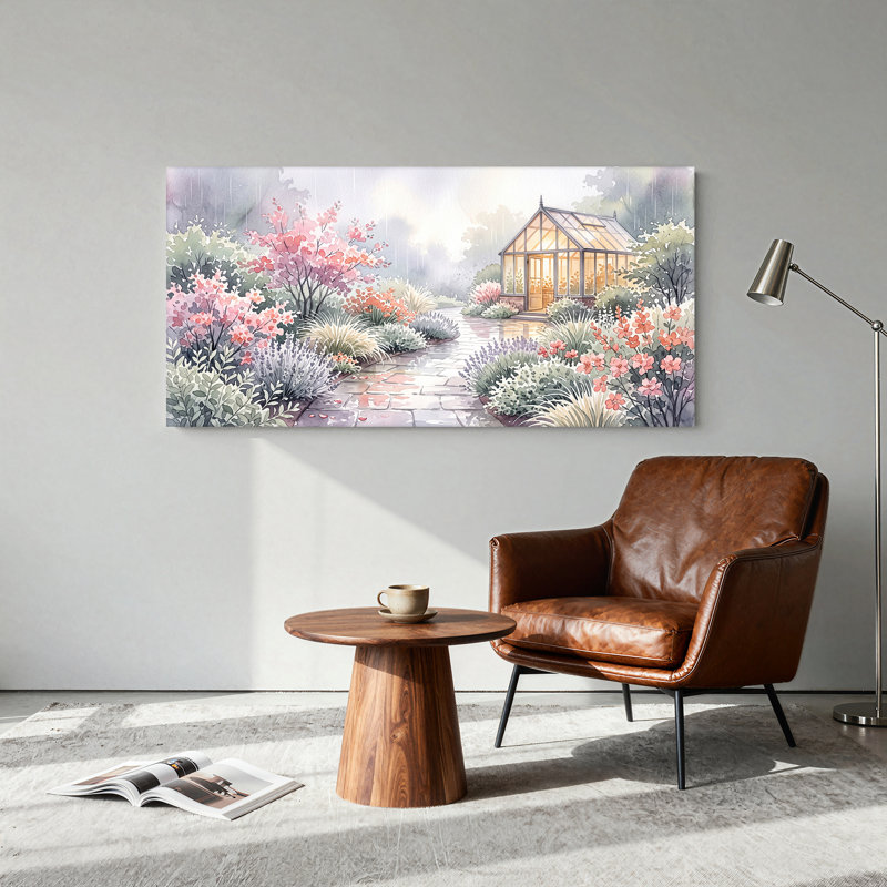 Art sur toile rose, L 40 po x H 20 po