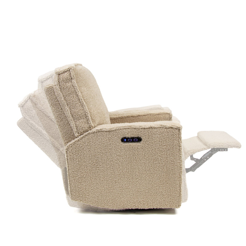 Fauteuil inclinable et pivotant Texas Nursery , Sherpa vanille