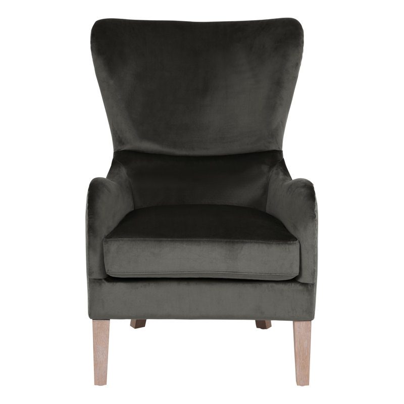 Elle Decor Wingback Upholstered Accent Chair, Two-Toned Dark Gray