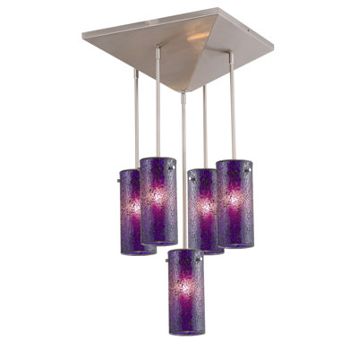 Luminaire suspendu cylindrique à 5 lumières
