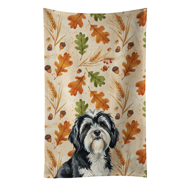 Serviette de cuisine tricolore Sheltie, Terrier tibétain noir et blanc