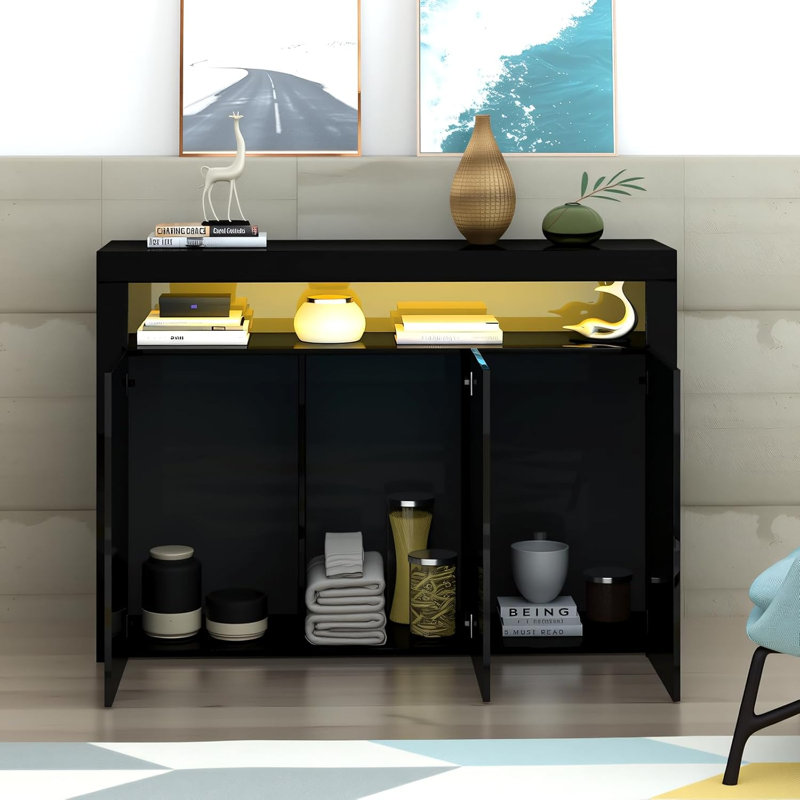 130 cm W Sideboard, Black