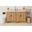 Meuble-lavabo de 60 po en bois avec cadre en bois massif, 4 portes à fermeture douce, 2 tiroirs rabattables, tablette réglable, armoire de rangement moderne