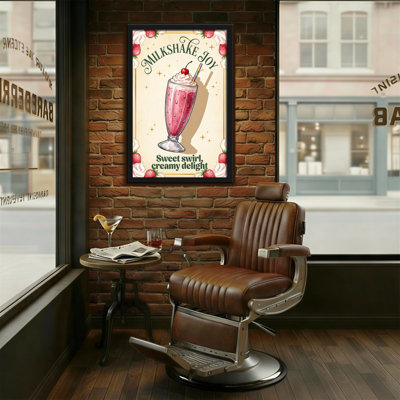 Fashion Milkshake Joy Sweet Swirl Creamy Delight Strawberry Whipped Cream Cherry Top