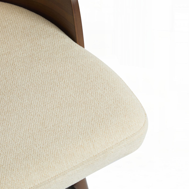 Nasra 26" Seat Height Rubberwood Counter Stools With Rattan Backrests, Beige Polyester, 2