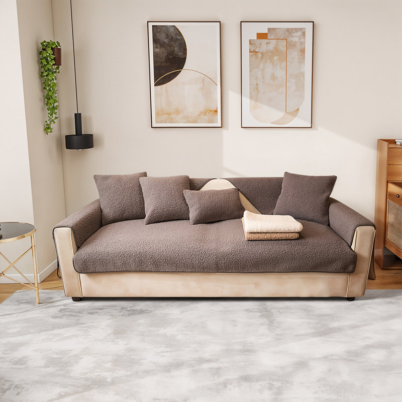 Polyester Sofa Slipcover, 90cm H x 160cm W x 90cm D, Grey