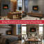 Wade Logan 26-Inch Wall Mounted Electric Fireplace - Heater with Pebble Fuel Effect, Adjustable Flames and Heat Settings, and Remote Control