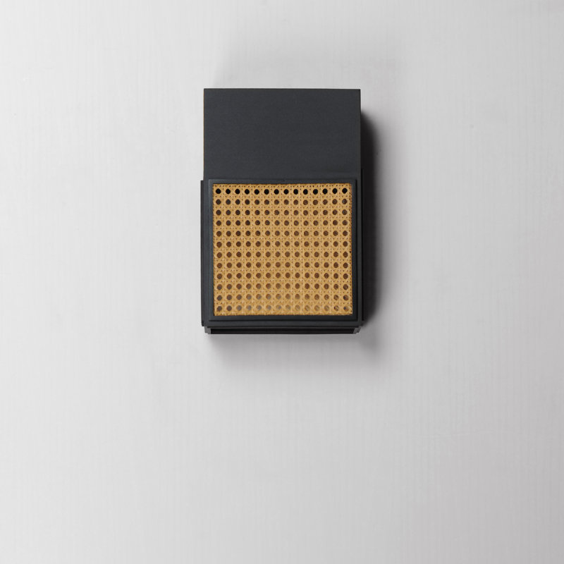 Achsa Aluminum LED Wall Light, 12" H x 8' W x 4.75" D, Black/Yellow