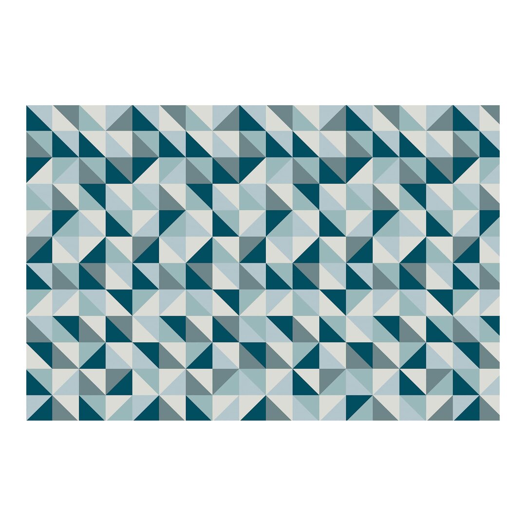 Strukturierte Tapete Blue Triangle Pattern 2,55 m x 384 cm