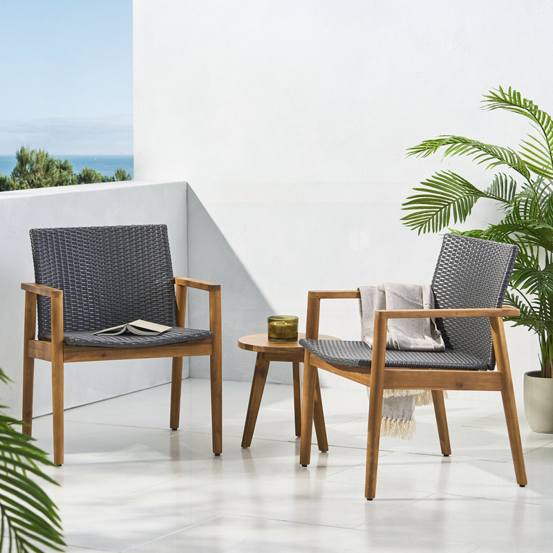 Ensemble de 2 chaises de jardin d'extérieur style campagne moderne