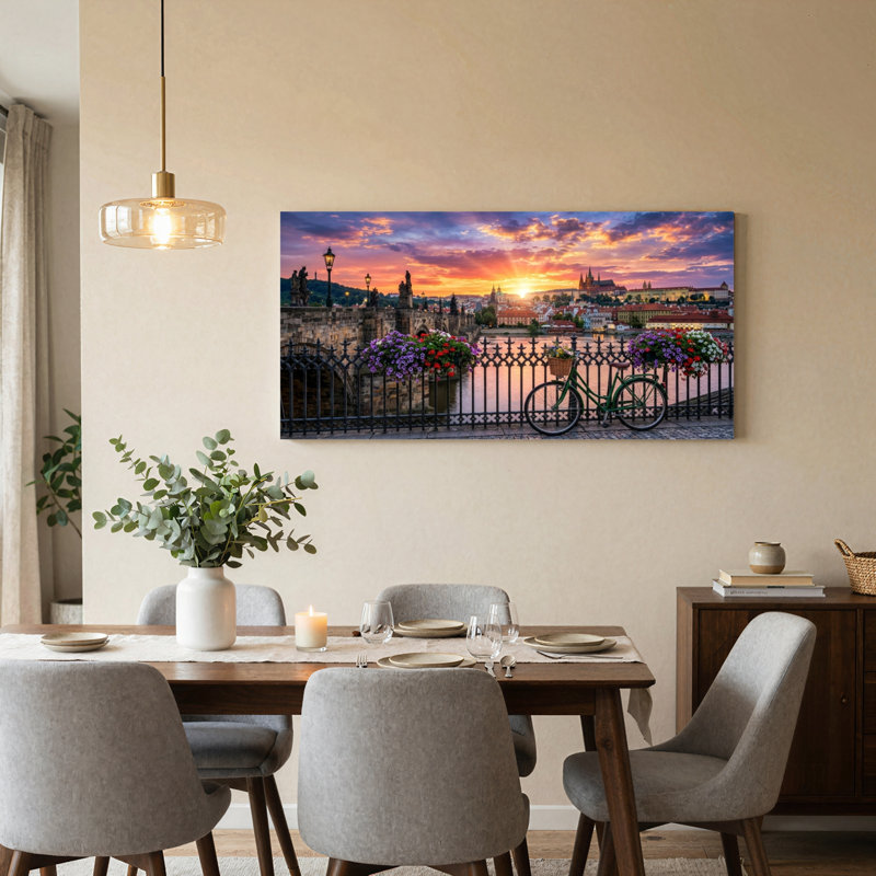 «Sunset Bridge», reproduction d'art sur toile, ensemble de 1, 4020