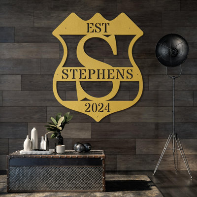 Custom Metal Wall Accents, Metal Split Letter Monogram Wall Decor, Metal Personalized Family Name Sign On Door