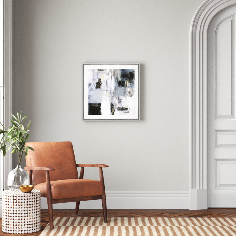 «Cinder Composition II», reproduction d'art sur toile, Cadre argenté, H 26,5 po x l 26,5 po x P 1,5 po
