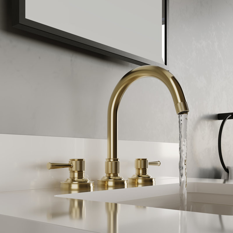 Robinet de lavabo à large largeur, sans poignée, Or satiné