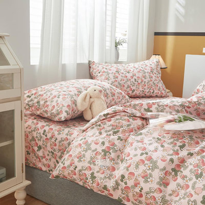 Aamaya Polyester Floral Duvet Cover with Pillowcases