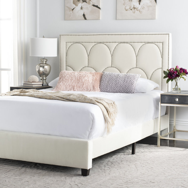 Clausen Upholstered Platform Bed, Full, Taupe