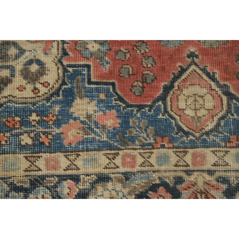 Tapis traditionnel floral antique en laine 4 x 6