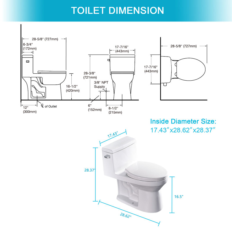 Toilette en céramique avec couvercle - chasse d'eau silencieuse, sans obstructions, fuites de matériaux modernes et fiables