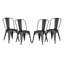 Ensemble de 4 chaises de salle à manger empilables en métal