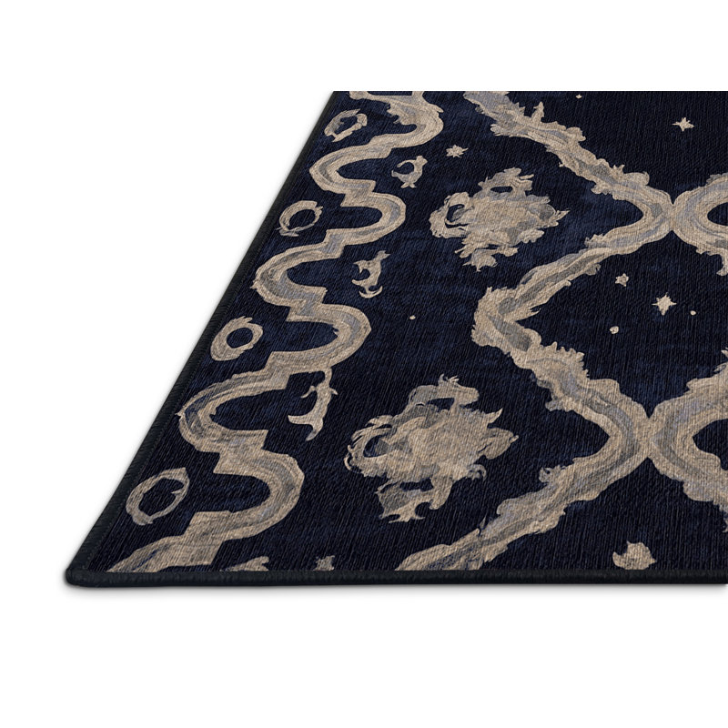 Machine Washable Gray Area Rug, Rectangle 4' x 6'