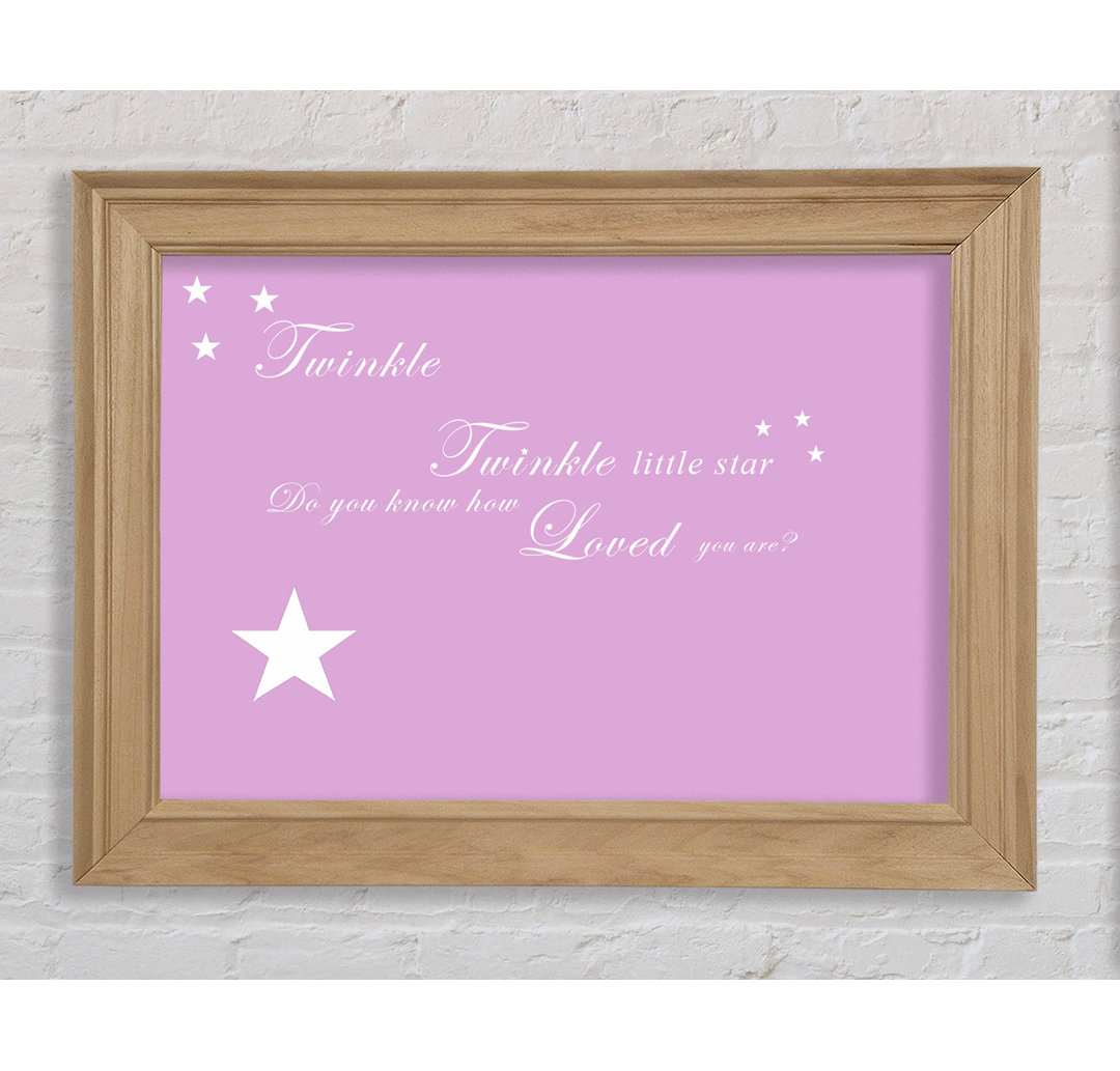 Kinderzimmer Zitat Twinkle Twinkle Little Star 1 Rosa - Einzelner Bilderrahmen Kunstdrucke auf Papier