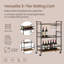 Chariot-bar roulant à 3 niveaux de 25,4 po avec porte-bouteilles et porte-verres-130096110-130096114