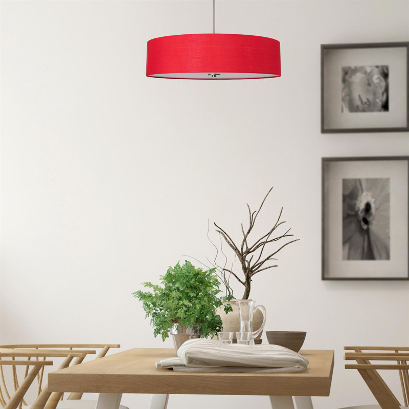 Lustree tambour 5 lumières Shanlee, Rouge piment