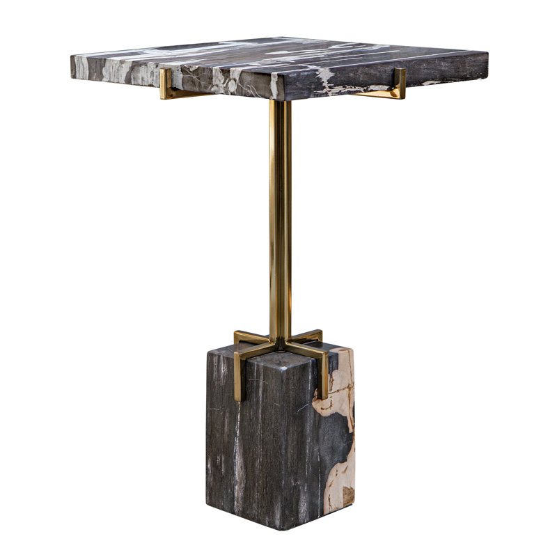  Rowman Petrified Wood Accent Table