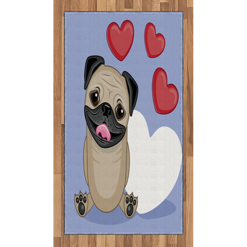 Pug High Density Long Fiber Poly Threads Decorative Area Rug Carpet, Rectangle 2'7" x 5'