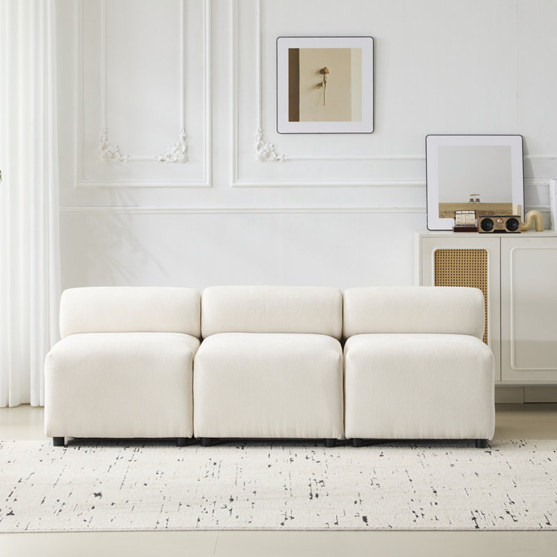 Canapé modulaire 3 pièces sans accoudoirs 3 places pour salon et chambre à coucher