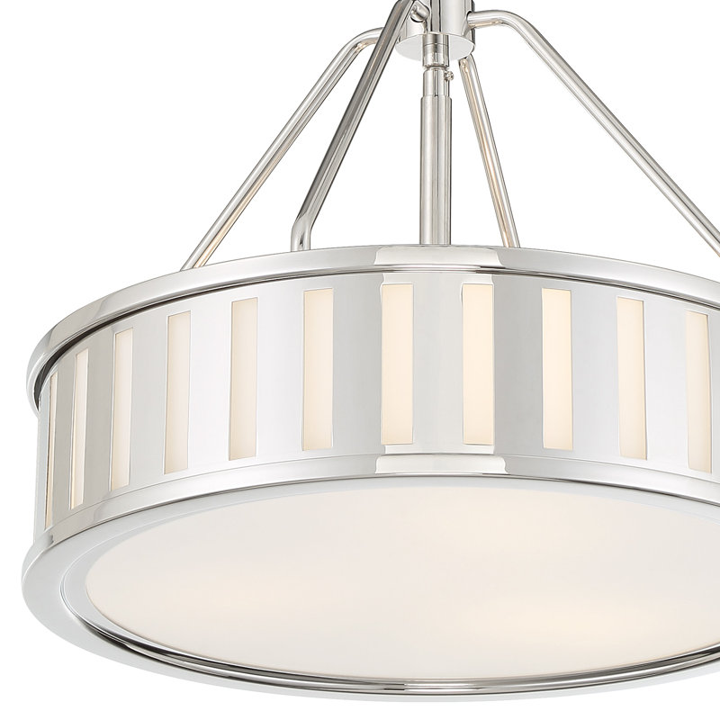 Luminaire suspendu cylindrique 3 lumières Dittman, Nickel